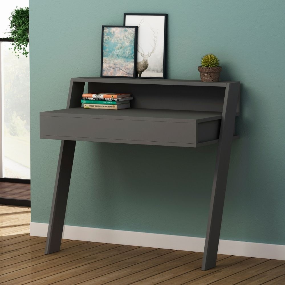 Scrivania da parete con cassetto Cowork 94 cm. colore antracite