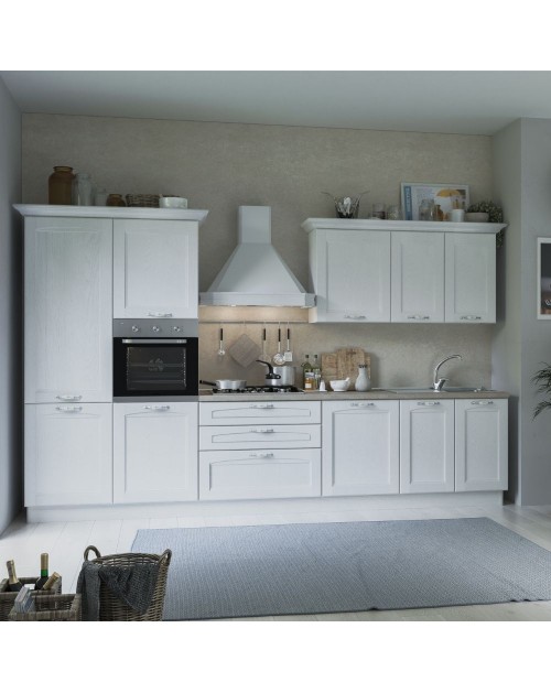 Cucina 360 bianca top ceramica Sara Alma sinistra