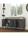 Madia 4 ante Dea 140x36x80 h colore antracite tortora