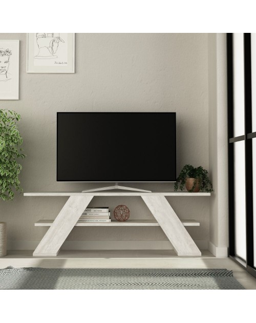 Mobile porta Tv aperto 2 ripiani Farfalla 120 colore bianco vintage