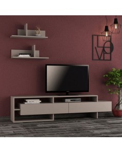 Porta Tv con Mensole a Parete Gara 180 Colore Tortora Prezzo