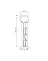 Lampada da terra con libreria Giorno 45x163,5 in legno colore dark coffee