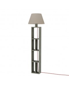 Lampada da Terra con Libreria Giorno 45x163,5 in Legno Colore Noce