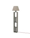Lampada da terra con libreria Giorno 45x163,5 in legno colore dark coffee
