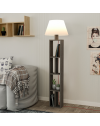 Lampada da terra con libreria Giorno 45x163,5 in legno colore dark coffee