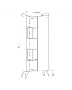 Libreria con Anta Rovere Jedda 80,6x191 Colore Bianco Prezzo