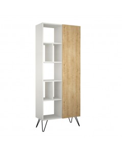 Libreria con Anta Rovere Jedda 80,6x191 Colore Bianco Prezzo