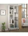Libreria con anta rovere Jedda 80,6x191 colore bianco