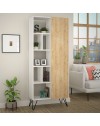Libreria con anta rovere Jedda 80,6x191 colore bianco