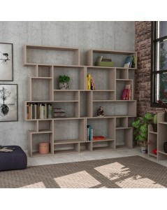 Libreria Orizzontale Bifacciale Karmato 96x168,5 Colore Tortora Prezzo