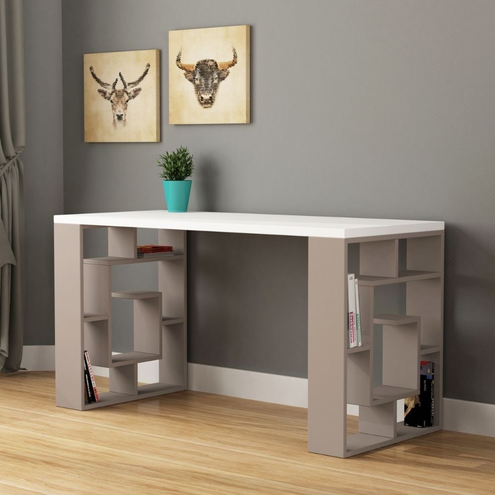 Scrivania Labirent 140 colore tortora bianco
