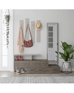 Mobile ingresso con specchio Ramda colore tortora dark coffee