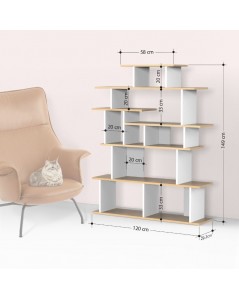 Libreria Design Apollon 120x149 Colore Rovere e Antracite Prezzo