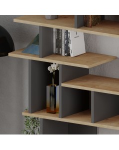 Libreria Design Apollon 120x149 Colore Rovere e Antracite Prezzo