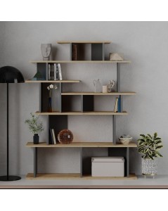 Libreria Design Apollon 120x149 Colore Rovere e Antracite Prezzo