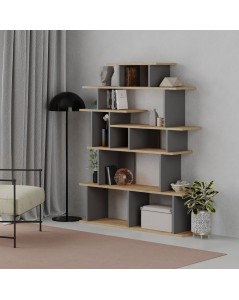 Libreria Design Apollon 120x149 Colore Rovere e Antracite Prezzo