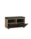 Scarpiera con pouff Dragoshoe colore noce e nero