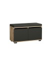 Scarpiera con pouff Dragoshoe colore noce e nero