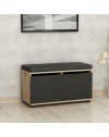 Scarpiera con pouff Dragoshoe colore noce e nero