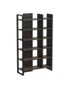 Libreria antracite ripiani noce Leno 94x160
