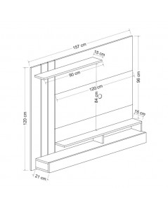 Parete porta tv noce particolari antracite Lawrance 157