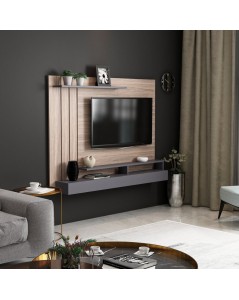 Parete porta tv noce particolari antracite Lawrance 157