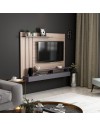 Parete porta tv noce particolari antracite Lawrance 157