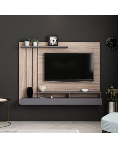 Parete porta tv noce particolari antracite Lawrance 157
