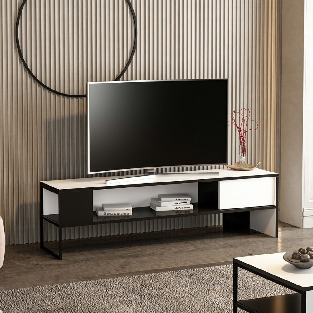 Mobile porta Tv Concordtv colore bianco e nero