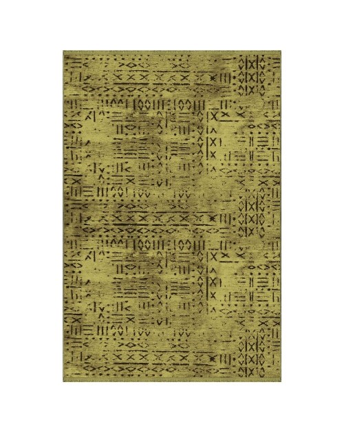 Tappeto ciniglia decorazione geometrica 120x180 antiscivolo Vadi colore verde