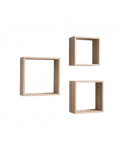 Set 3 Mensole da Parete Forma Cubo Shelvy Cub Colore Sonoma Prezzo