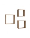 Set 3 mensole da parete forma cubo Shelvy Cub colore sonoma