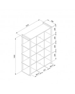 Libreria Rovere Quercia a Cubi con Profili Antracite Denver31