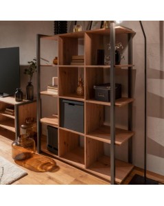 Libreria Rovere Quercia a Cubi con Profili Antracite Denver31