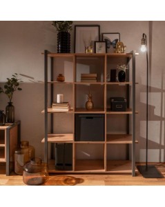 Libreria rovere quercia a cubi con profili antracite Denver 31
