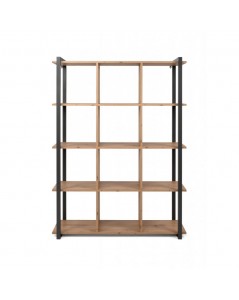 Libreria Rovere Quercia a Cubi con Profili Antracite Denver31