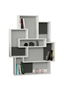 Libreria Design Barce 101x22x132h Colore Bianco Antracite Prezzo