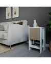 Comodino Ema anta ribalta 30x30x55h colore bianco tortora