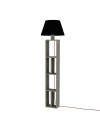 Lampada da terra in legno con libreria Giorno 45x163,5 colore dark coffee