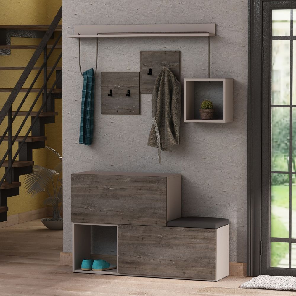 Mobile ingresso scarpiera Holdon 120x87,5 colore tortora dark coffee