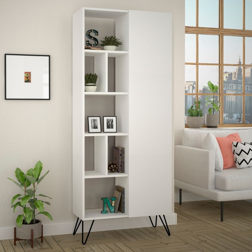 Libreria con anta Jedda 80,6x191colore bianco
