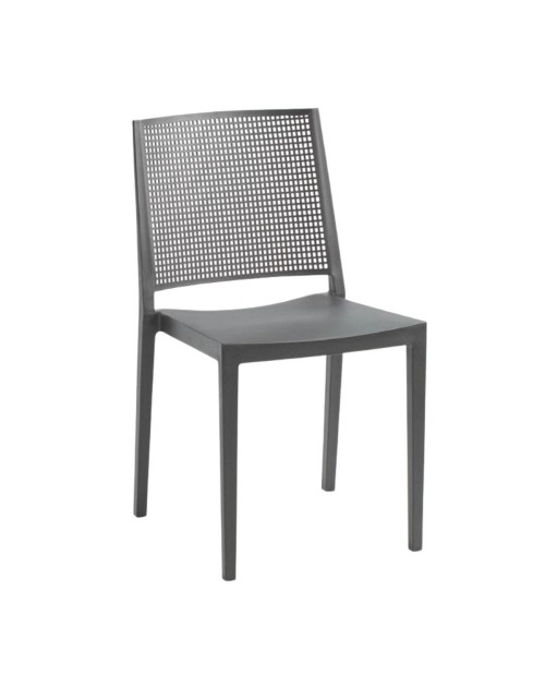 Set 4 Sedia polipropilene Grid colore grigio