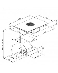 Piano cottura induzione con cappa integrata aspirante THEM87AKR
