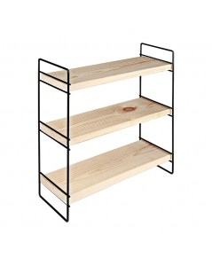 Scaffale d'Appoggio 3 Ripiani 40x13x40 Hobby ASZ1571 Colore Nero