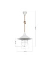 Lampada a sospensione metallo bianco e corda iuta Bulut ASZ0631