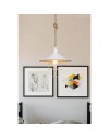 Lampada a sospensione metallo bianco e corda iuta Bulut ASZ0631