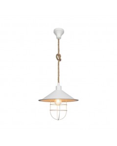 Lampada a Sospensione metallo bianco e corda iuta Bulut ASZ0631