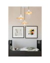 Lampada a sospensione 3 luci metallo bianco e corda Bulut ASZ0632