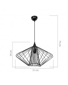 Lampada a Sospensione filo metallico nero Arona Prezzo
