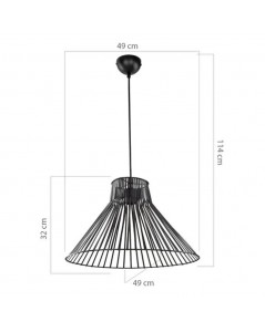 Lampada a Sospensione filo metallico nero Panama Prezzo
